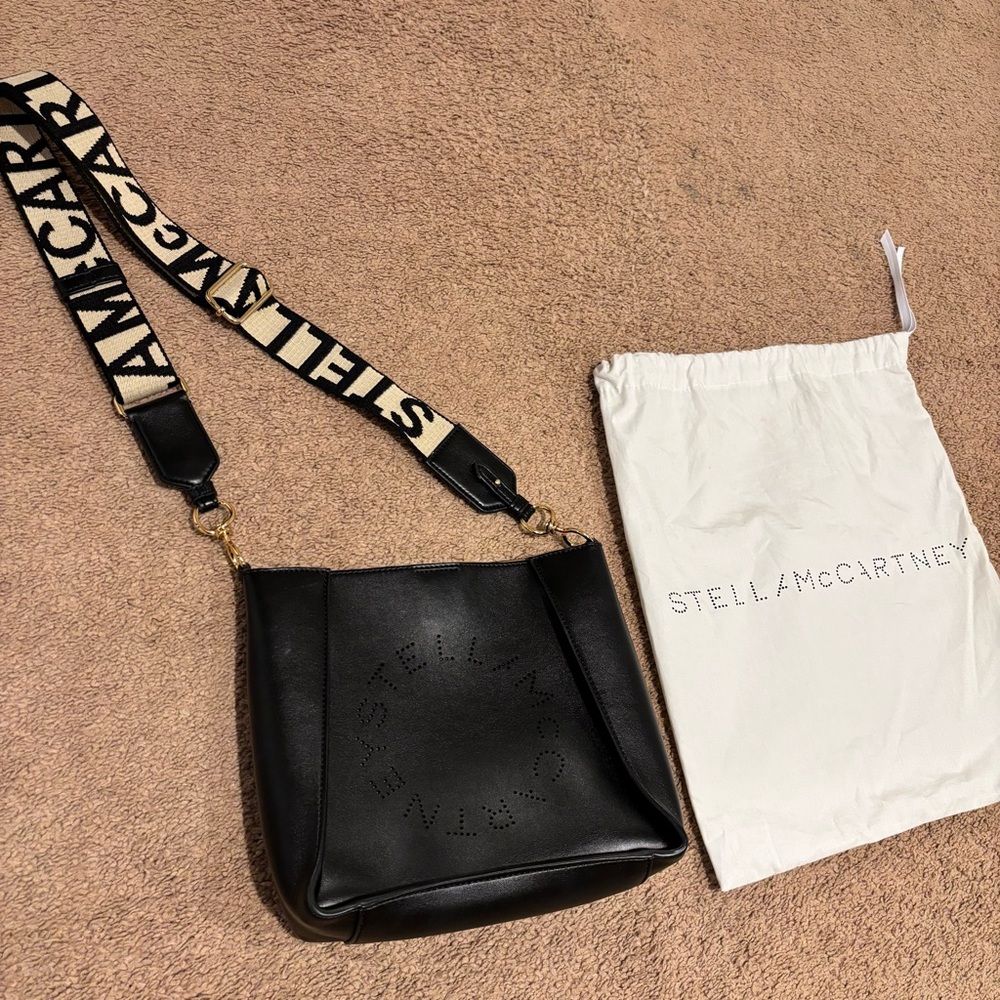 Stella McCartney Black Logo Crossbody Bag